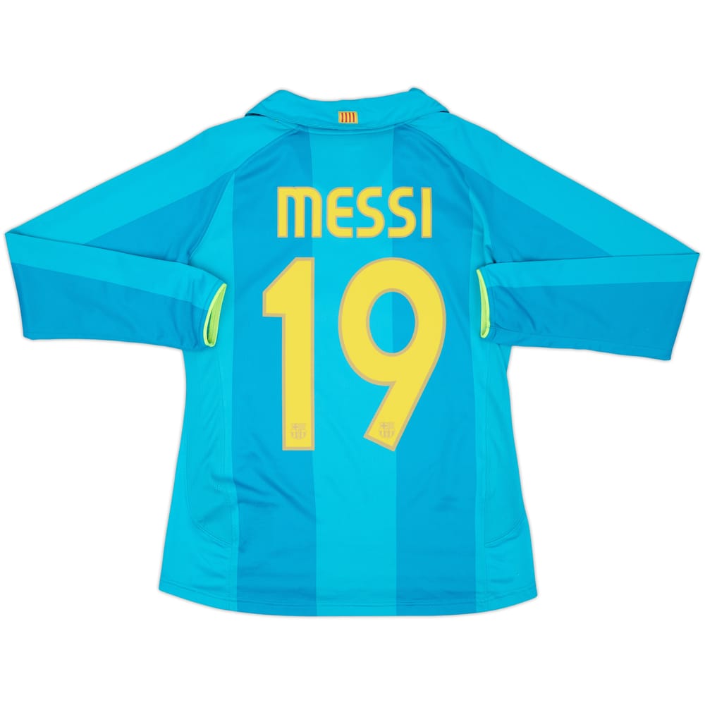 2007-09 Barcelona Away L/S Shirt Messi #19 - 9/10 - (Women's M)