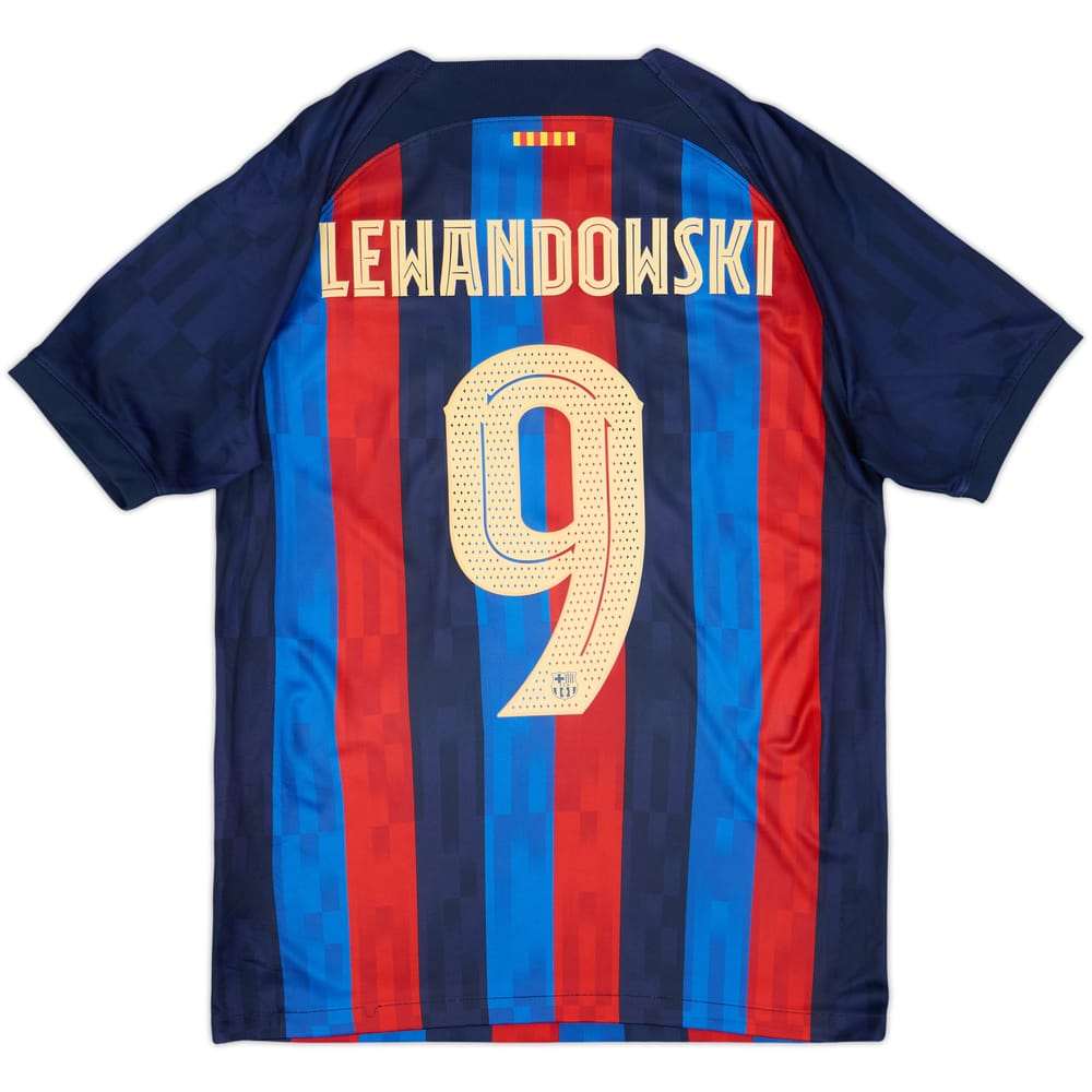 2022-23 Barcelona Home Shirt Lewandowski #9 - 6/10 - (M)