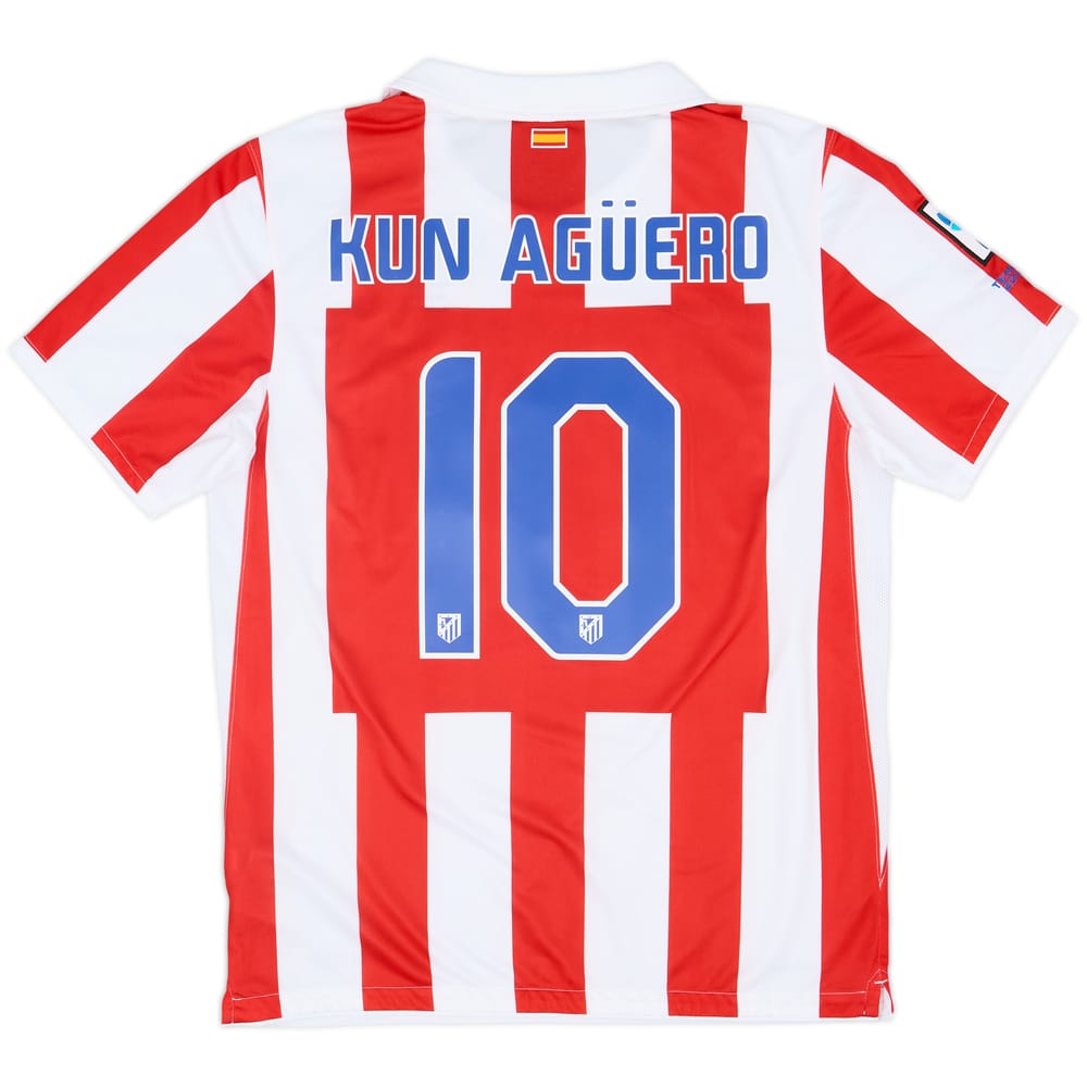 2010-11 Atletico Madrid Home Shirt Kun Aguero #10 - 8/10 - (L)