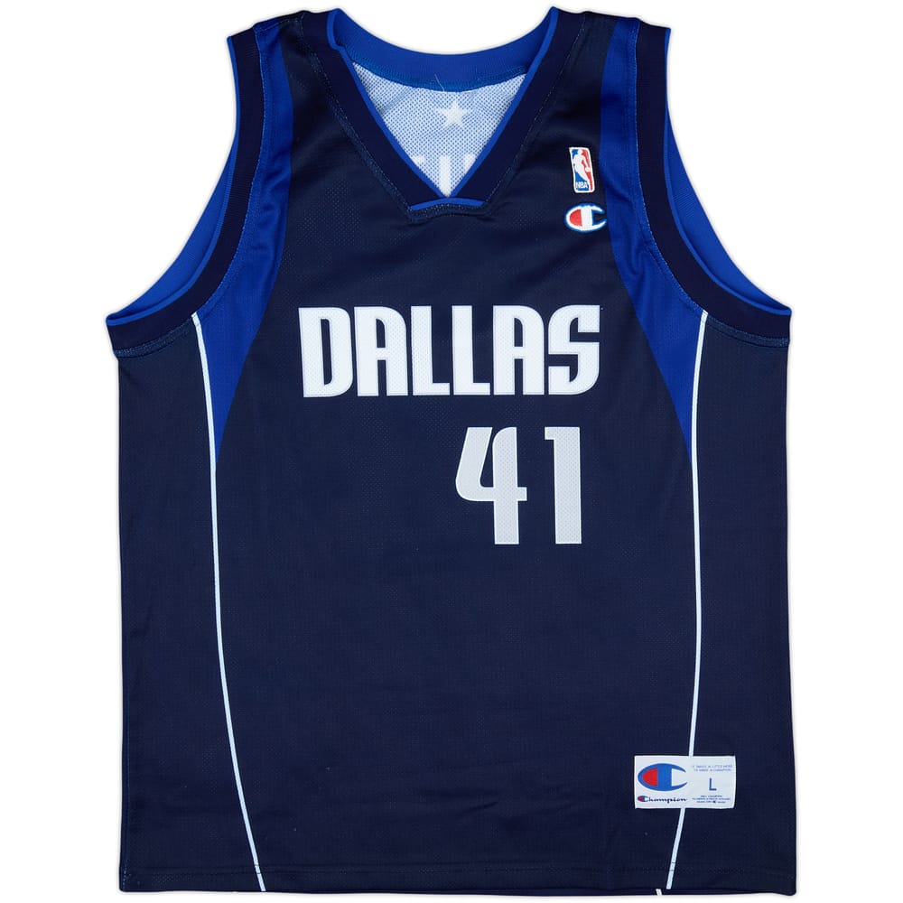 2001-10 Dallas Mavericks Nowitzki #41 Champion Away Jersey - 9/10 - (L)