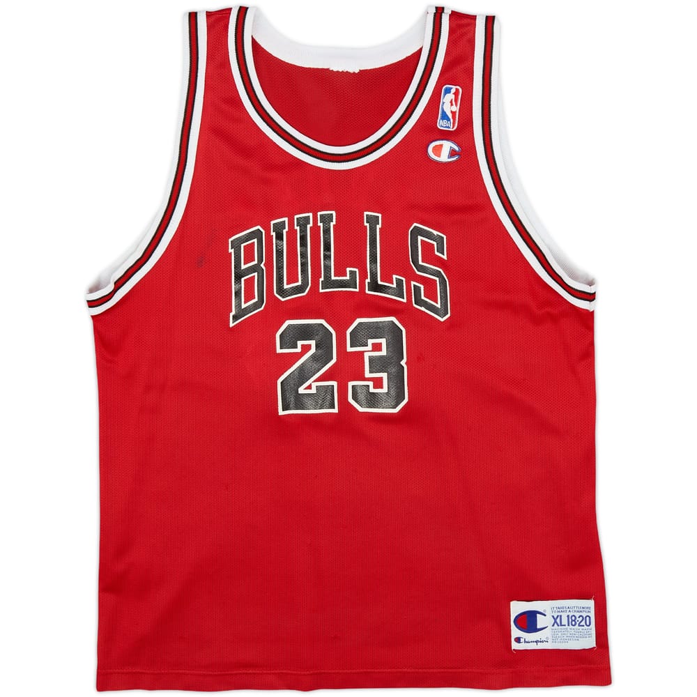 1995-98 Chicago Bulls Jordan #23 Champion Away Jersey - 6/10 - (XL.Boys)