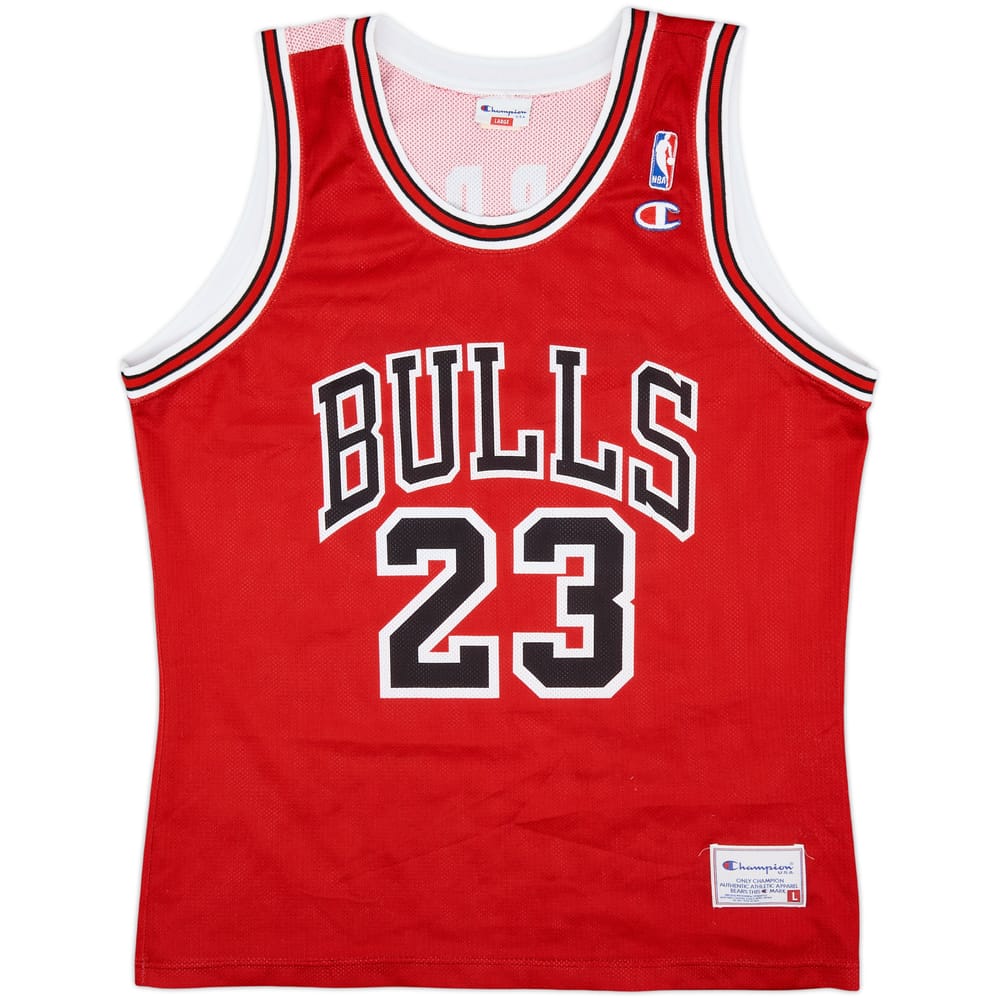 1991-98 Chicago Bulls Jordan #23 Champion Away Jersey - 7/10 - (L)