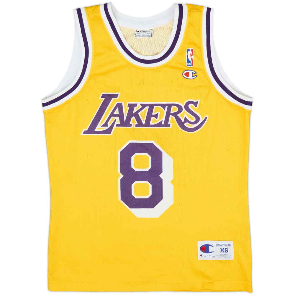 1996-99 LA Lakers Bryant #8 Champion Home Jersey - 6/10 - (XS)