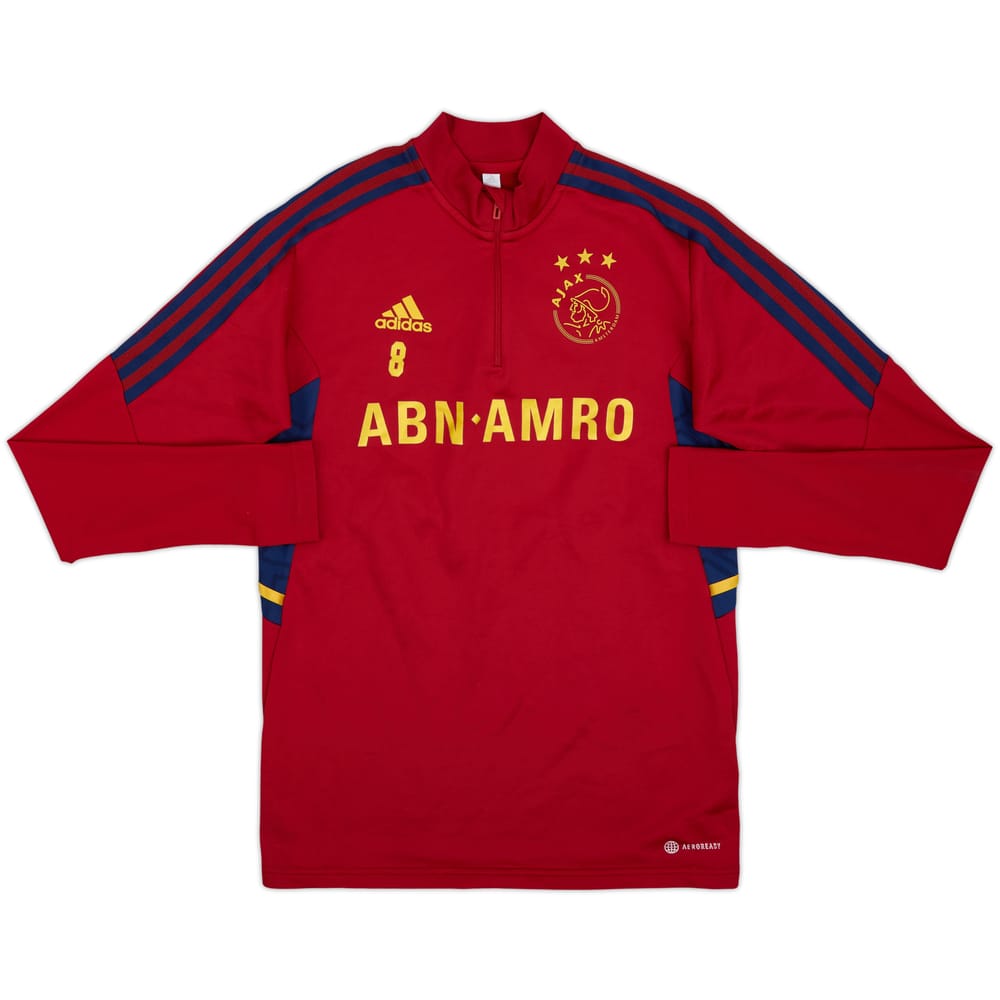 Sudadera de entrenamiento con cremallera de 1/4 adidas Versión jugador del Ajax 2022-23 #8 - 9/10 - (S)