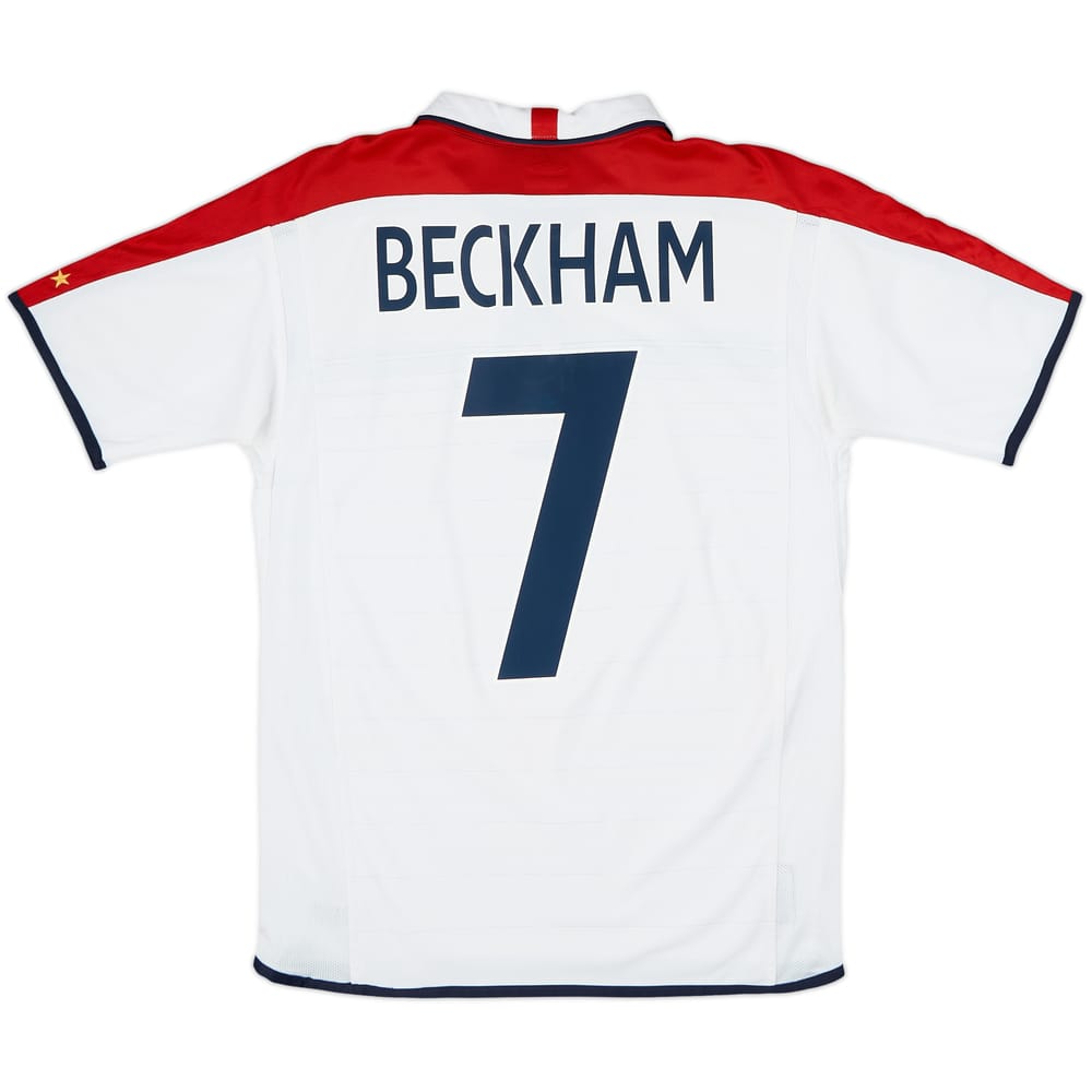 2003-05 England Home Shirt Beckham #7 - 9/10 - (XL.Boys)