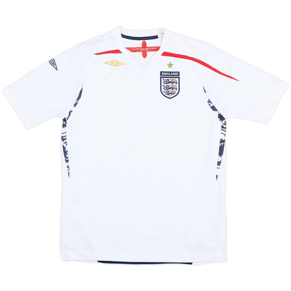 2007-09 England Home Shirt - 5/10 - (XL.Boys)