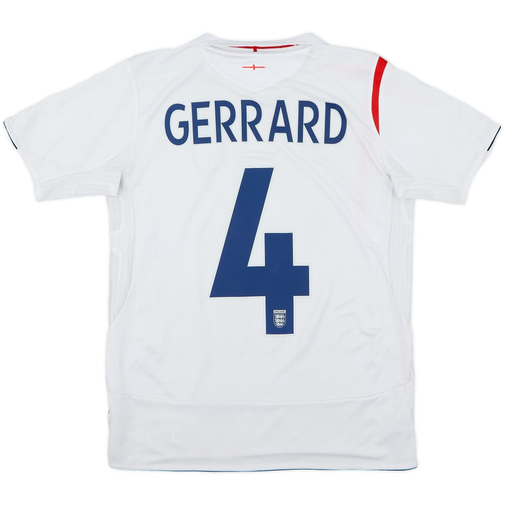 2005-07 England Home Shirt Gerrard #4 - 6/10 - (XL.Boys)