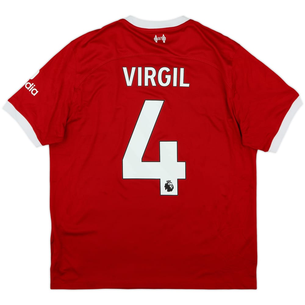 2023-24 Liverpool Home Shirt Virgil #4 - 7/10 - (L)