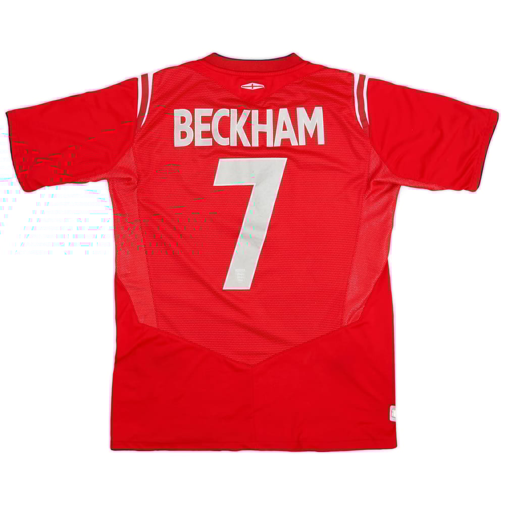 2004-06 England Away Shirt Beckham #7 - 7/10 - (S)