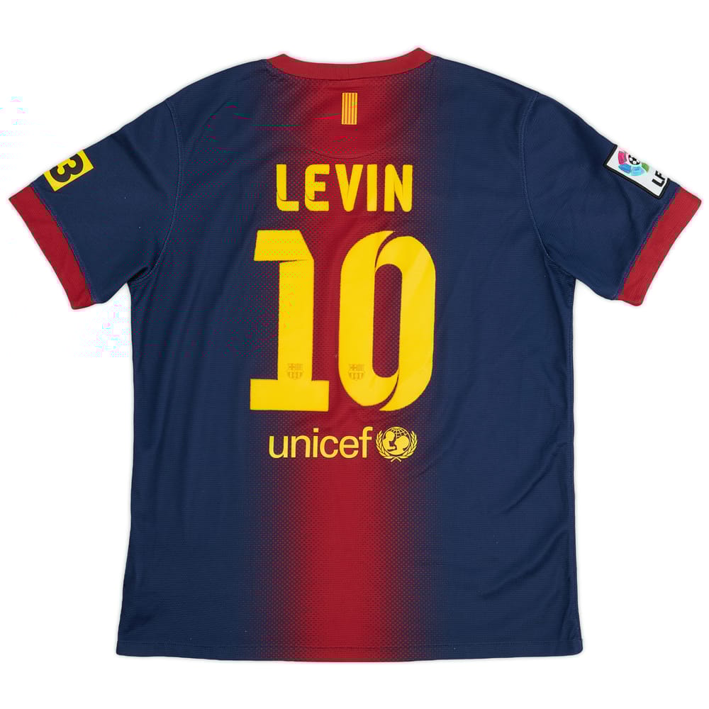 2012-13 Barcelona Home Shirt Levin #10 - 6/10 - (XL.Boys)
