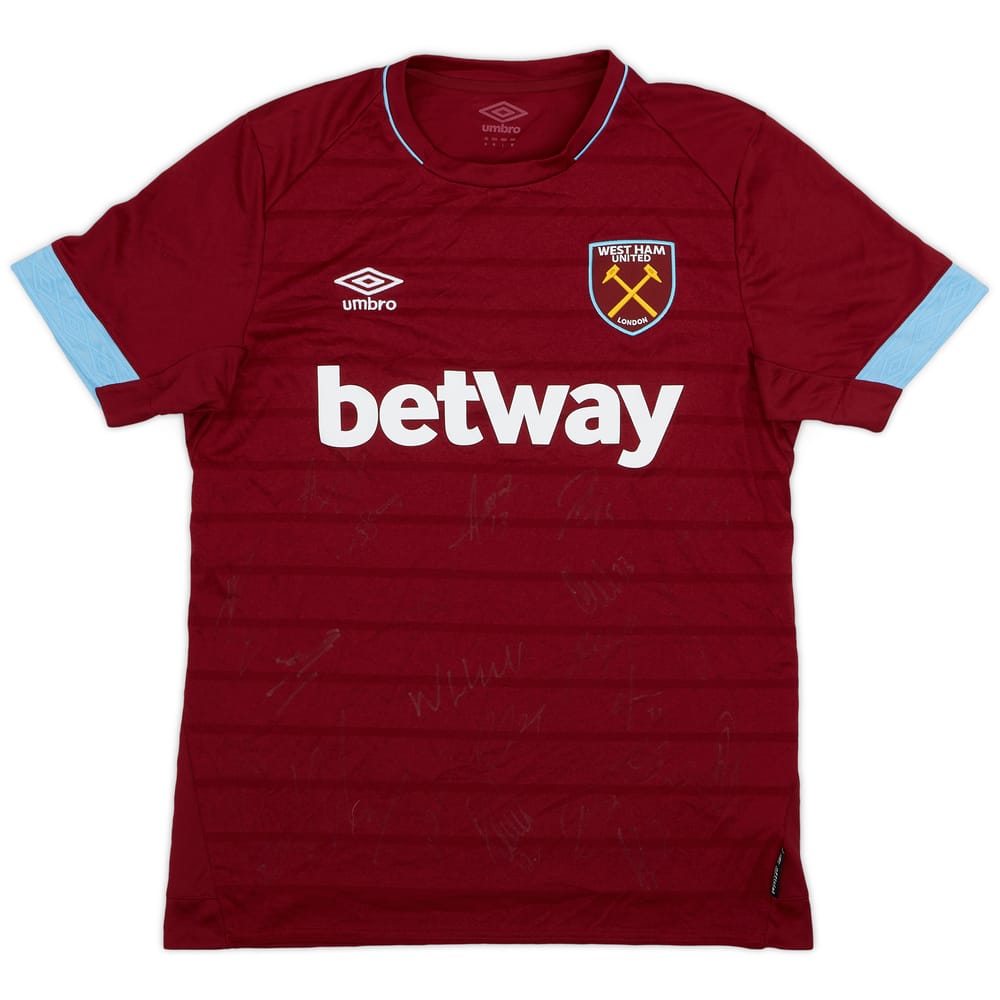 2018-19 West Ham Signed Home Shirt - 9/10 - (M)