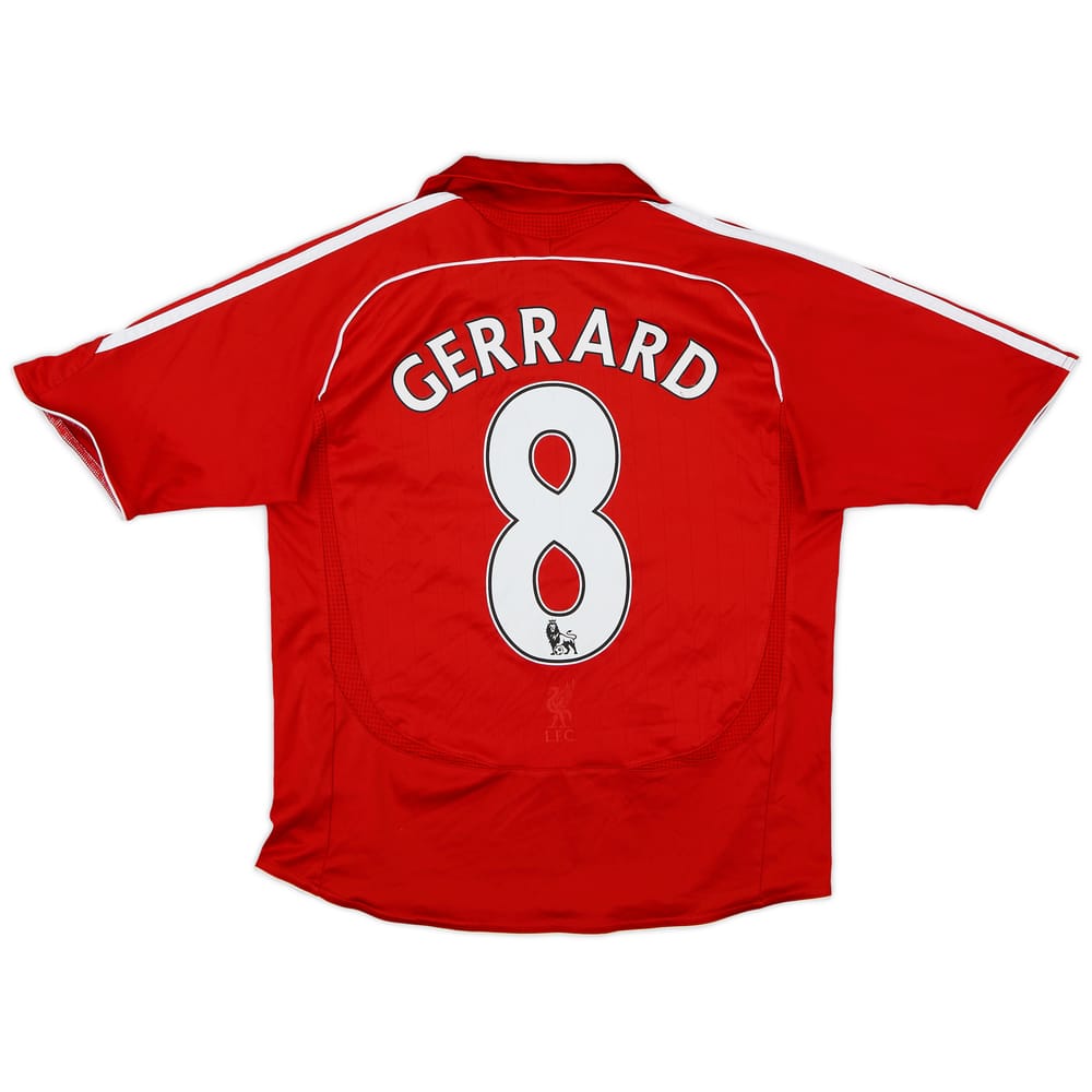 2006-08 Liverpool Home Shirt Gerrard #8 - 7/10 - (M.Boys)