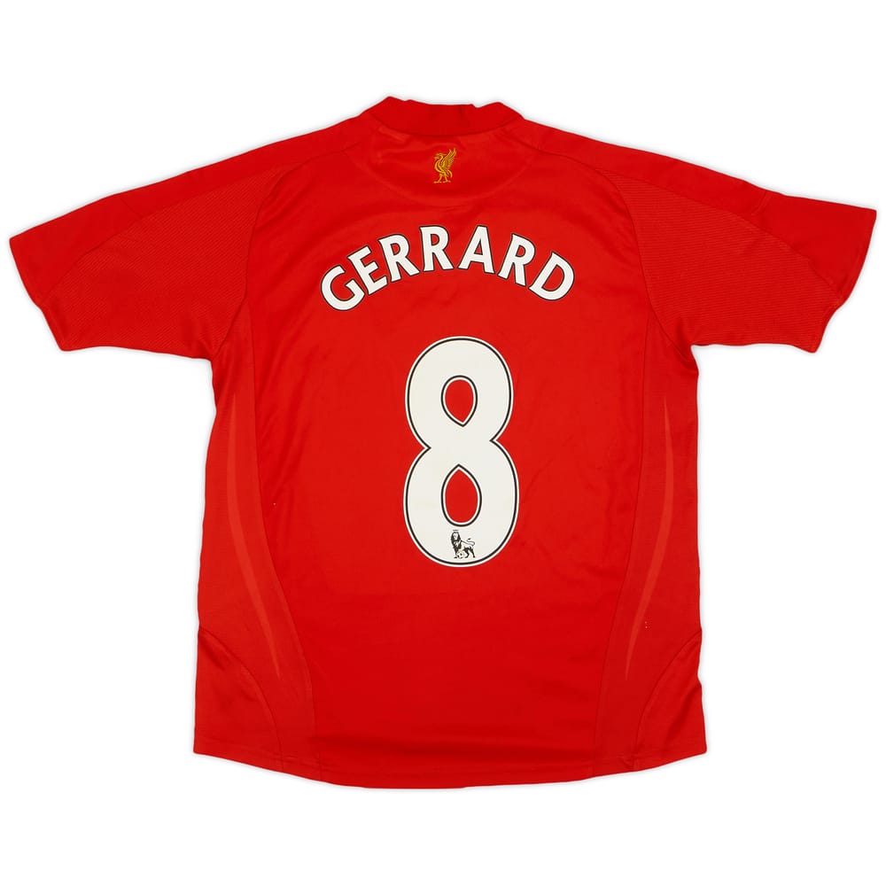 2008-10 Liverpool Home Shirt Gerrard #8 - 8/10 - (L.Boys)