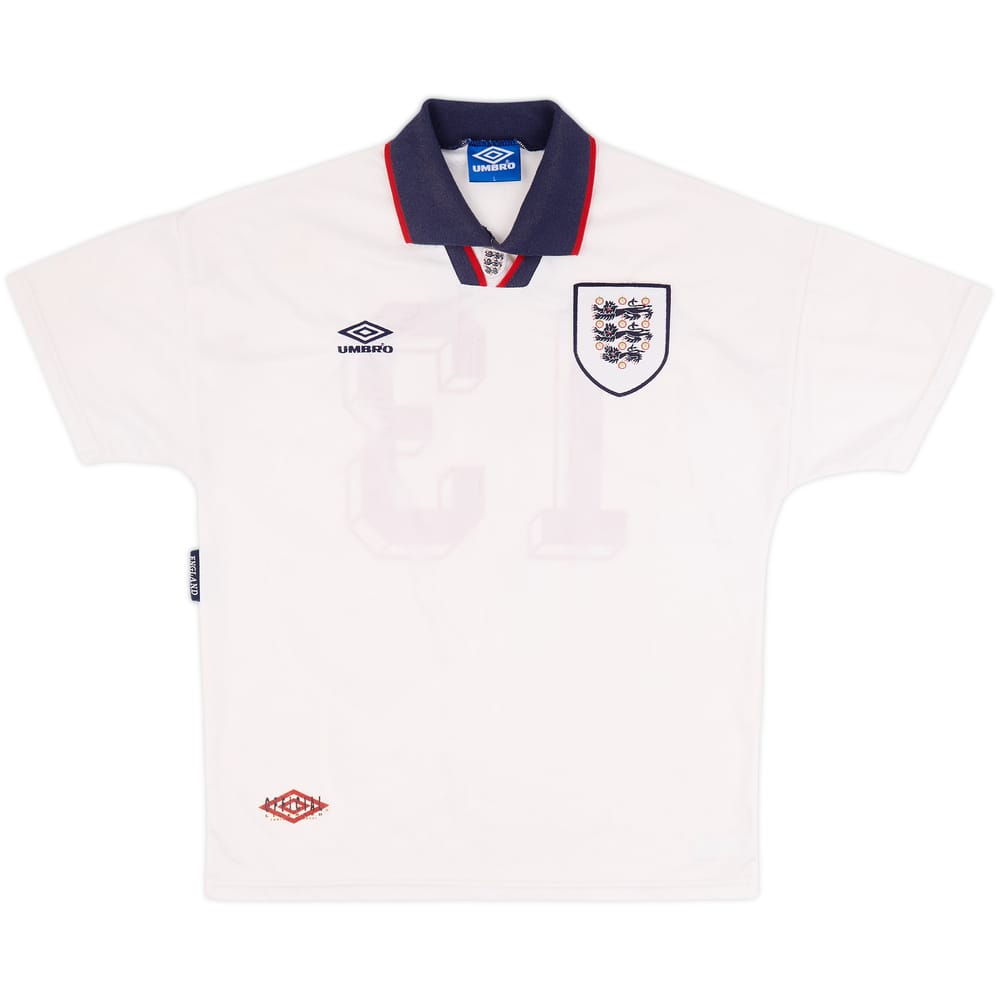 1993-95 England Home Shirt #13 - 8/10 - (L)