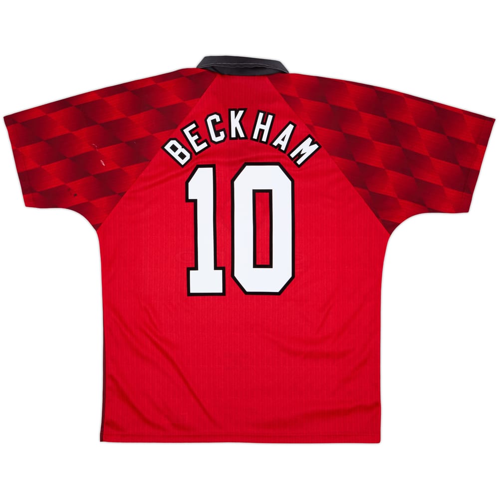 1996-98 Manchester United Home Shirt Beckham #10 - 6/10 - (L)