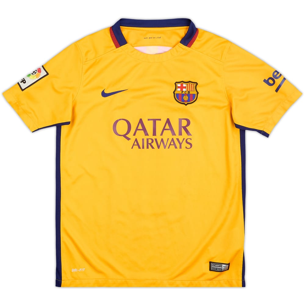 2015-16 Barcelona Away Shirt - 6/10 - (L.Boys)
