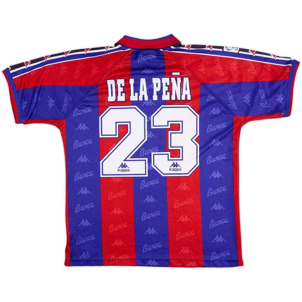 1995-97 Barcelona Home Shirt De la Pena #23 - 8/10 - (M)