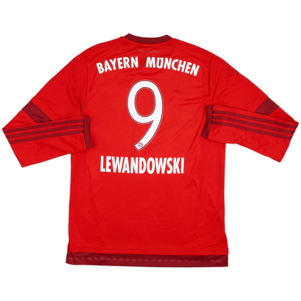 2015-16 Bayern Munich Home L/S Shirt Lewandowski #9 - 6/10 - (M)