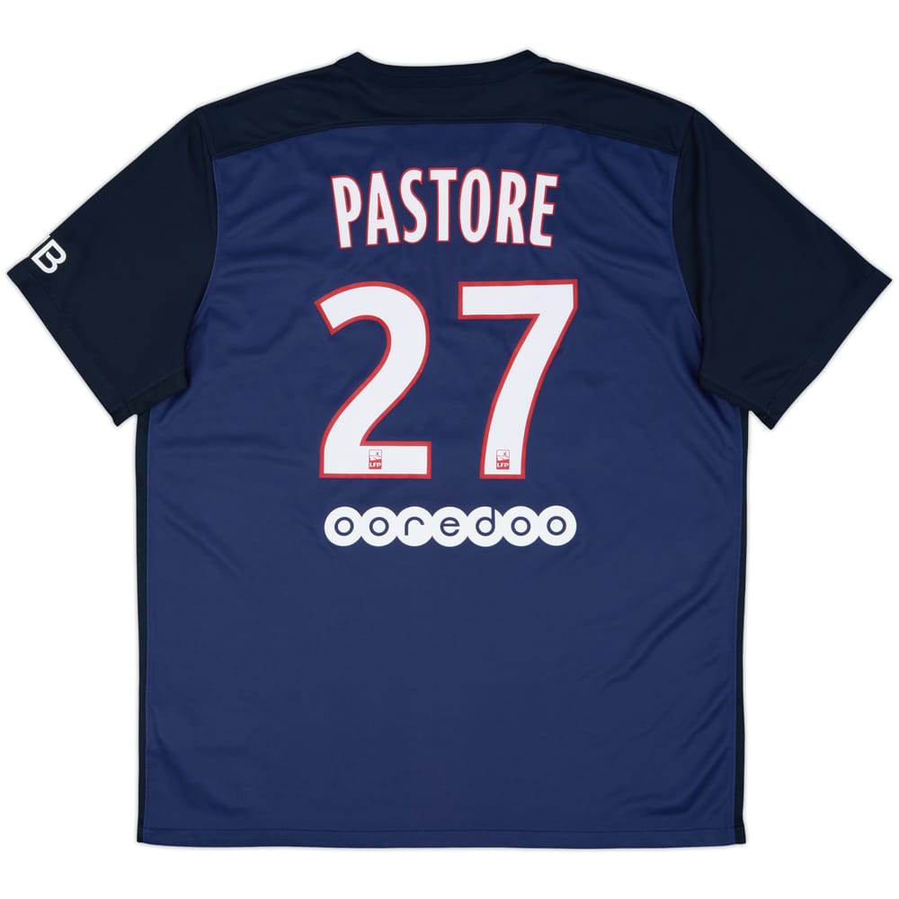 2015-16 Paris Saint-Germain Home Shirt Pastore #27 - 6/10 - (XL)