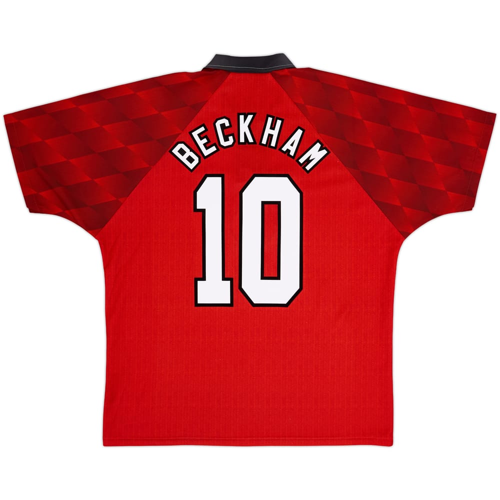 1996-98 Manchester United Home Shirt Beckham #10 - 8/10 - (L)