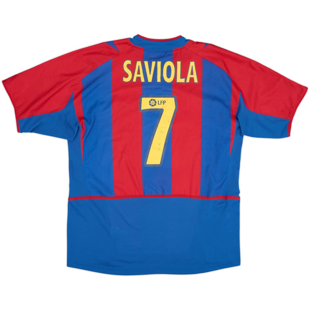 2002-03 Barcelona Home Shirt Saviola #7 - 6/10 - (XL)