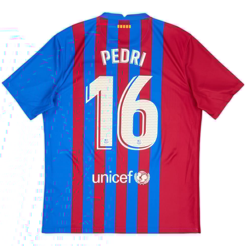 2021-22 Barcelona Home Shirt Pedri #16 - 10/10 - (L)