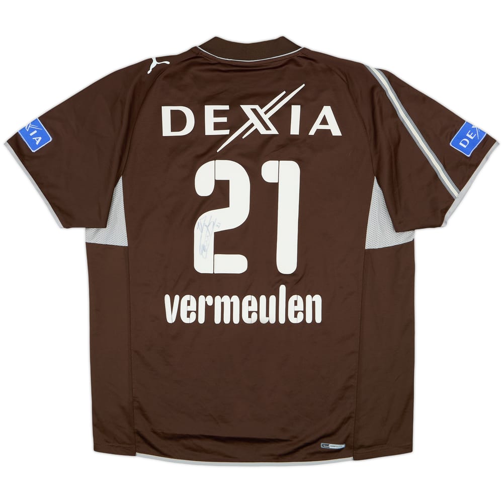 Camiseta de la tercera equipación del Club Brugge 2008-09 firmada Vermeulen #21 - 7/10 - (XL)