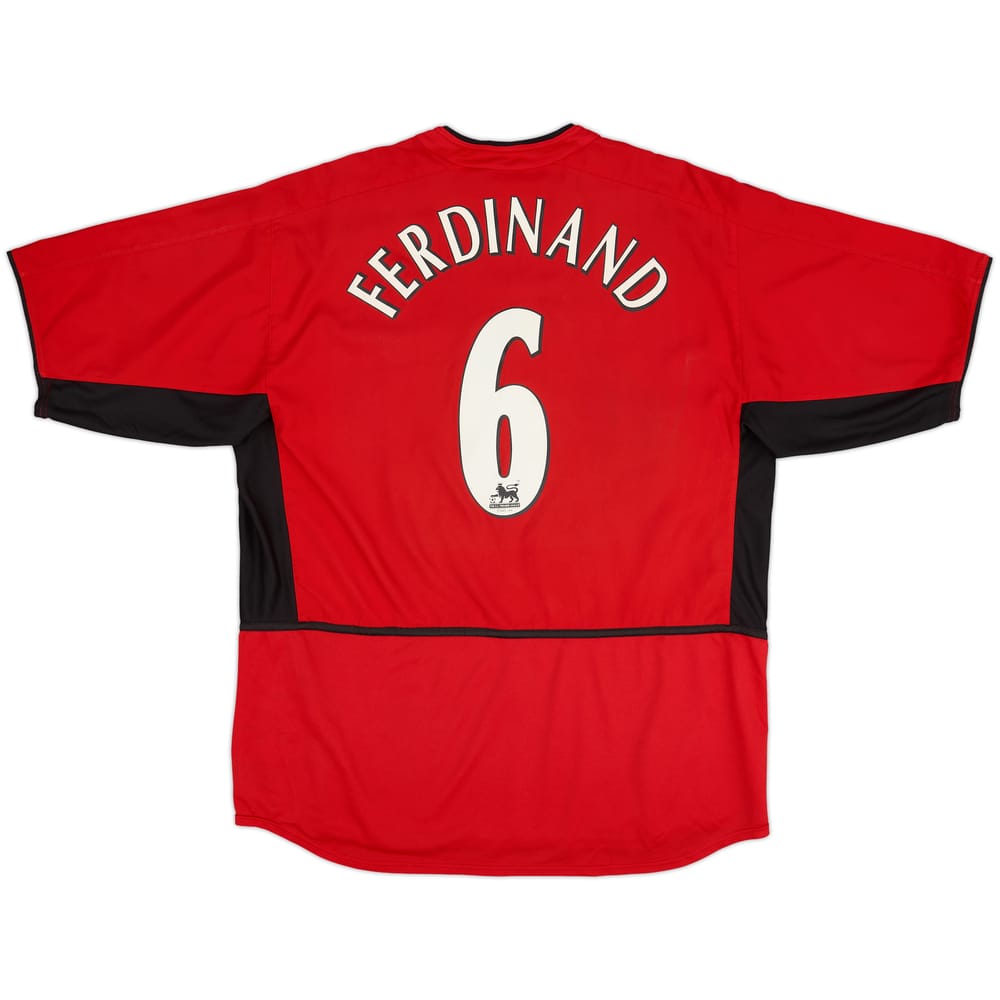 2002-04 Manchester United Home Shirt Ferdinand #6 - 8/10 - (XL)