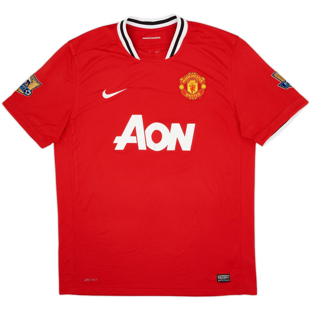 2011-12 Manchester United Home Shirt Champions #19 - 9/10 - (XL)