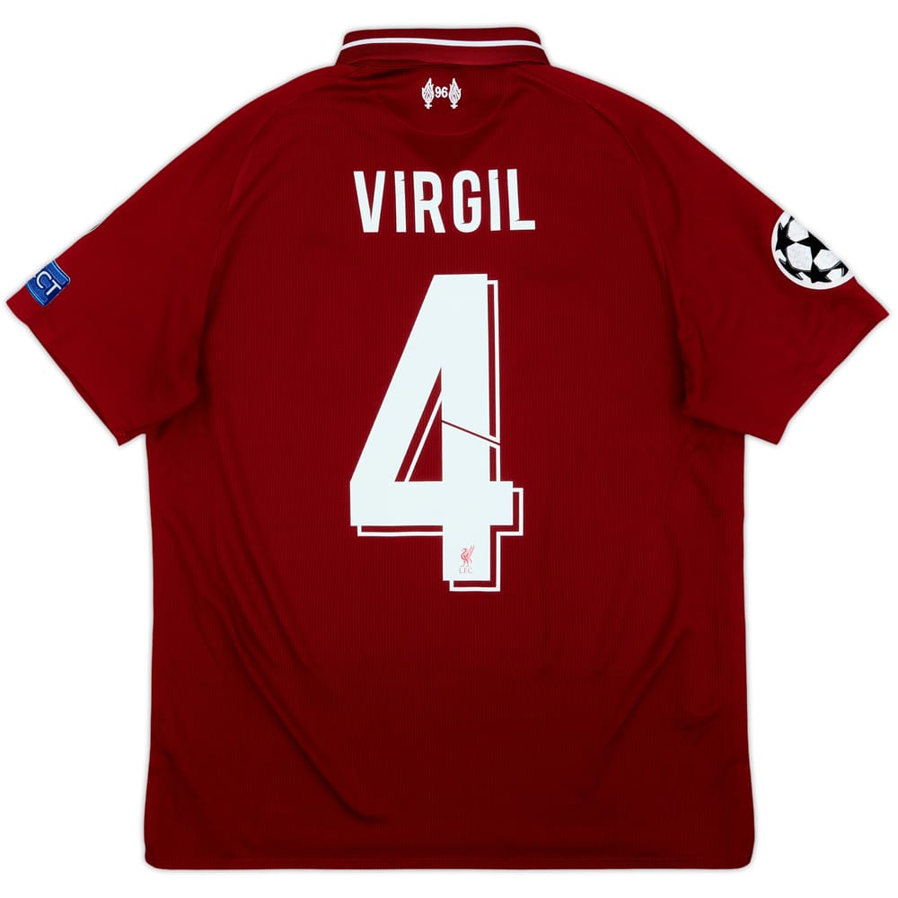 2018-19 Liverpool Home Shirt Virgil #4 - 6/10 - (S)