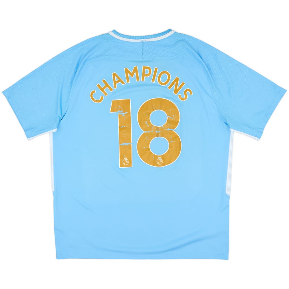 2017-18 Manchester City Home Shirt Champions #18 - 5/10 - (XL)