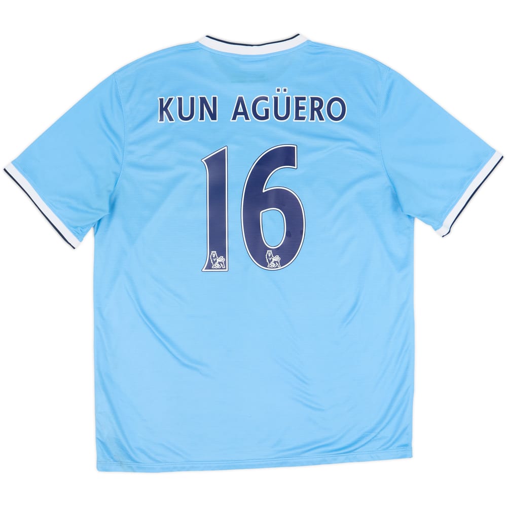2013-14 Manchester City Home Shirt Kun Aguero #16 - 8/10 - (XL)