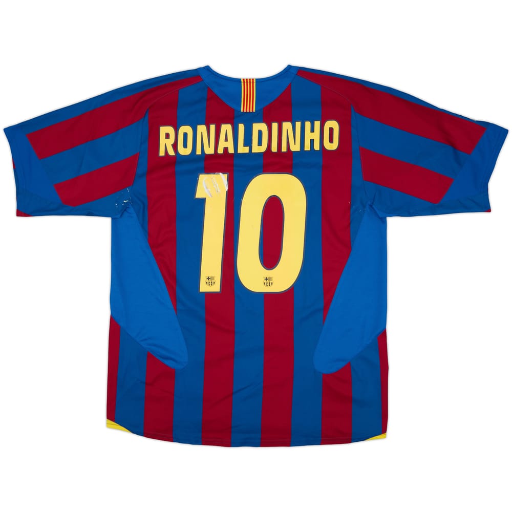 2005-06 Barcelona Home Shirt Ronaldinho #10 - 5/10 - (L)