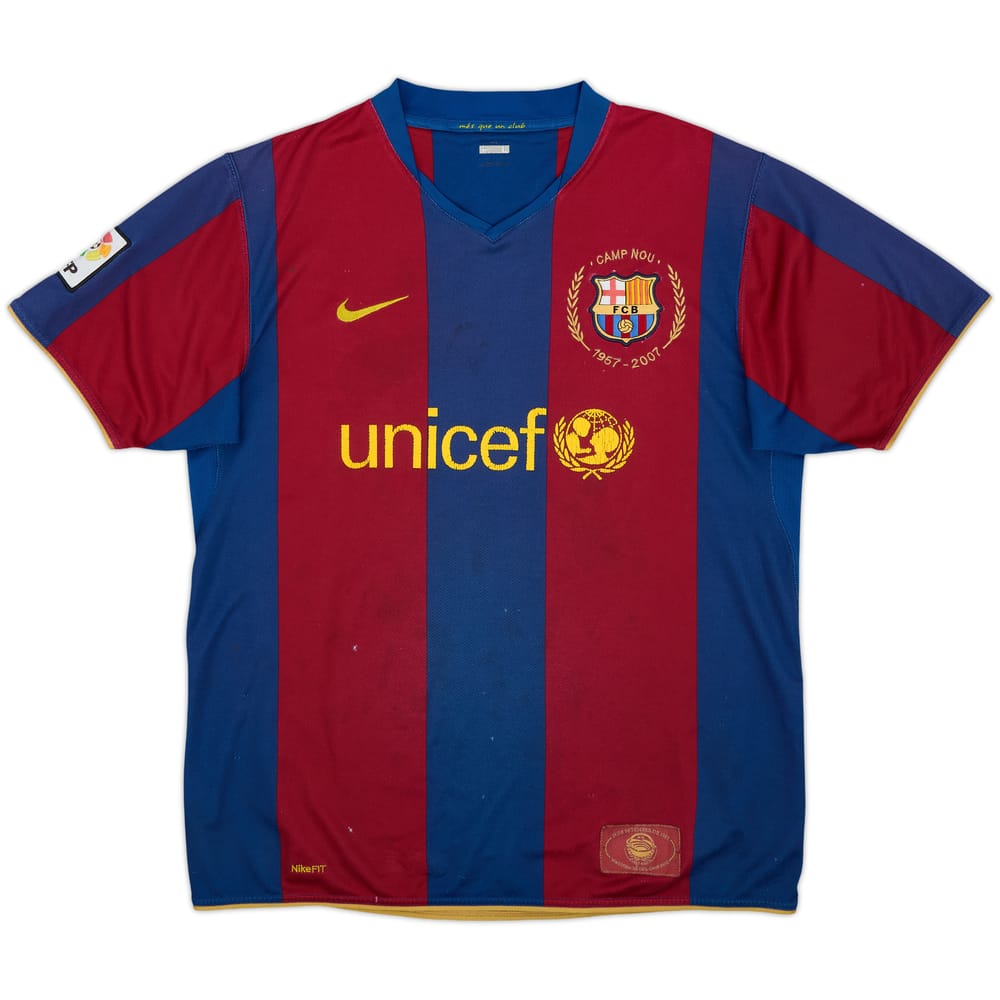 2007-08 Barcelona Home Shirt - 4/10 - (L)