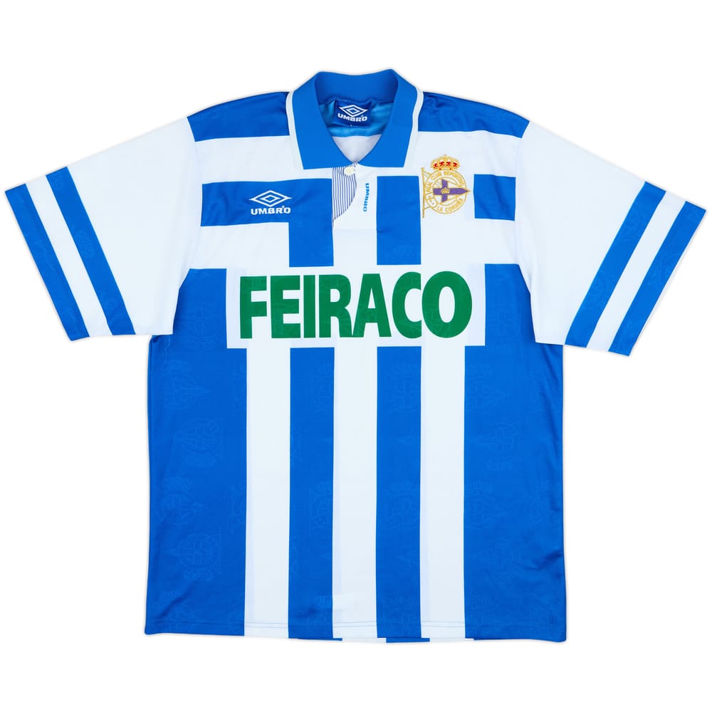 1992-93 Deportivo de La Coruna Home Shirt - 8/10 - (L)