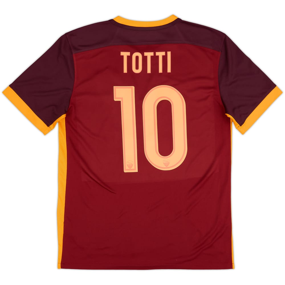 2015-16 Roma Home Shirt Totti #10 - 9/10 - (M)