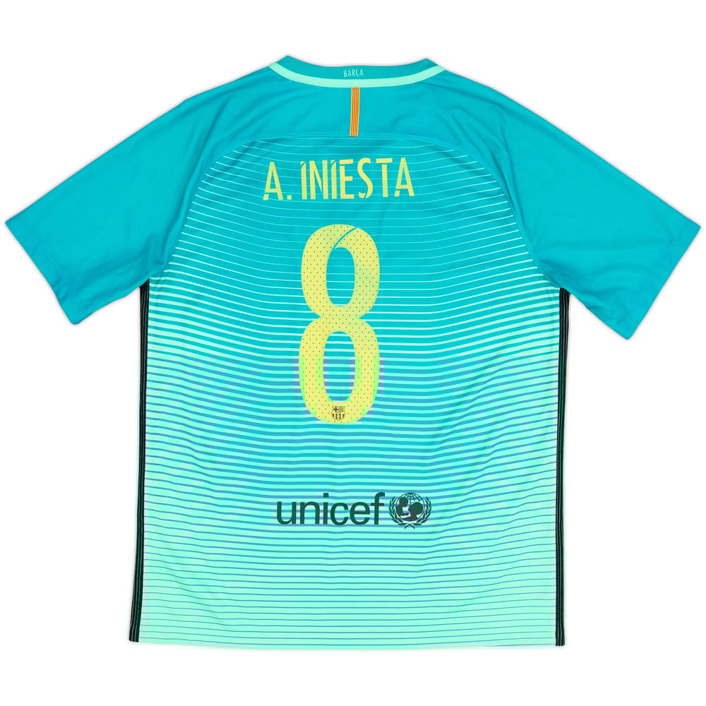 2016-17 Barcelona Third Shirt A.Iniesta #8 - 8/10 - (L)