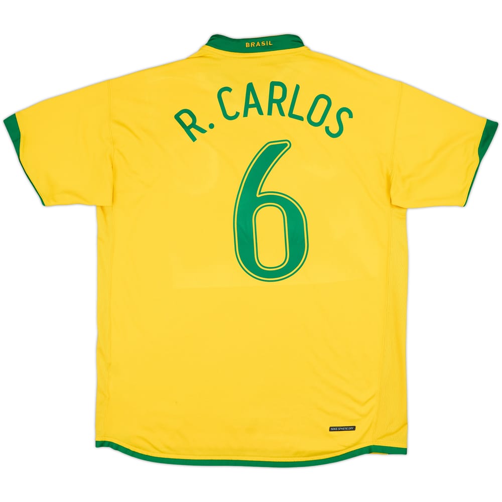 2006-08 Brazil Home Shirt R. Carlos #6 - 7/10 - (XL)