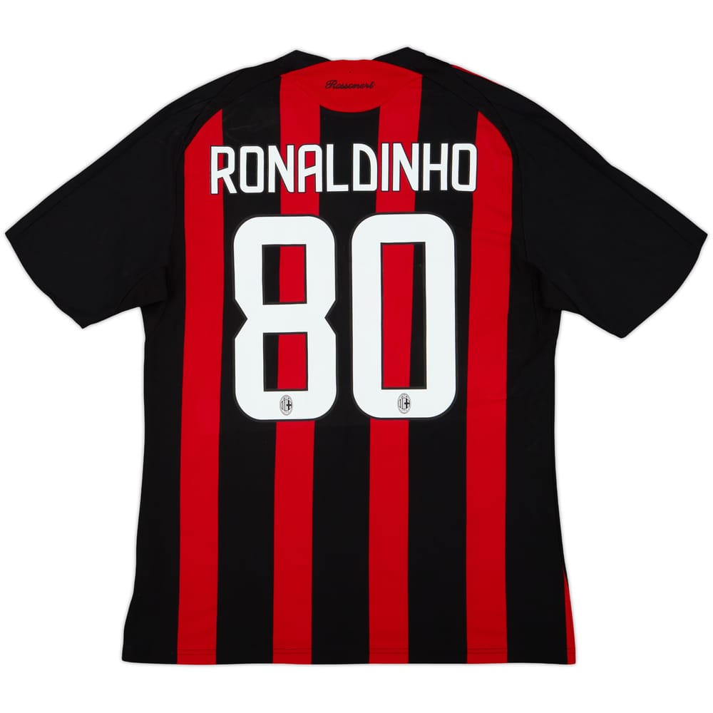 2008-09 AC Milan Home Shirt Ronaldinho #80 - 7/10 - (M)