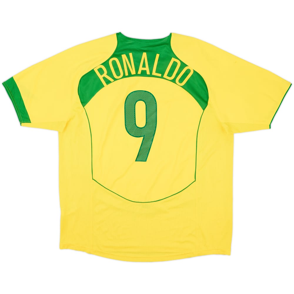 2004-06 Brazil Home Shirt Ronaldo #9 - 8/10 - (XL)