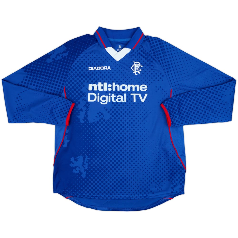 2002-03 Rangers Home L/S Shirt - 8/10 - (M)