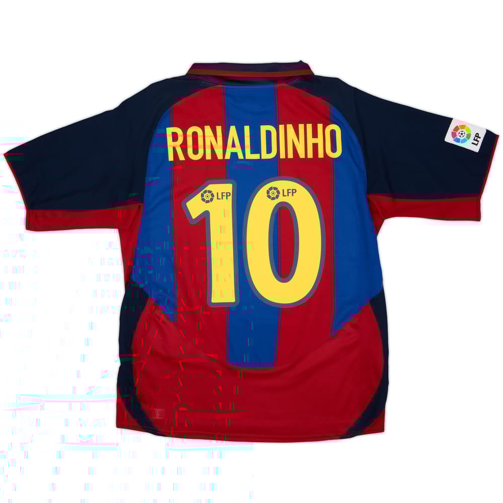 2003-04 Barcelona Home Shirt Ronaldinho #10 - 9/10 - (M)