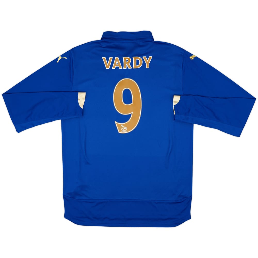 2014-15 Leicester Home L/S Shirt Vardy #9 - 10/10 - (L)