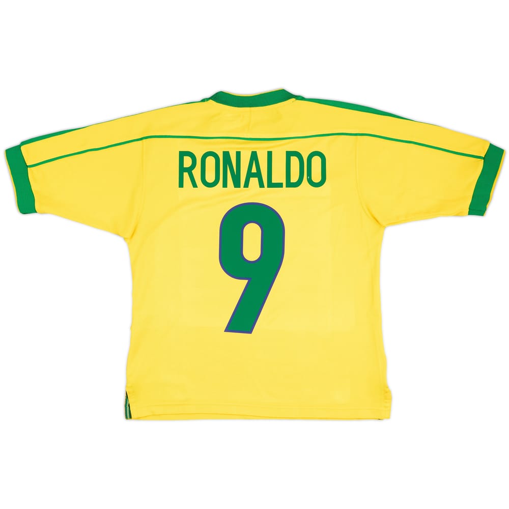 1998-00 Brazil Home Shirt Ronaldo #9 - 6/10 - (S)