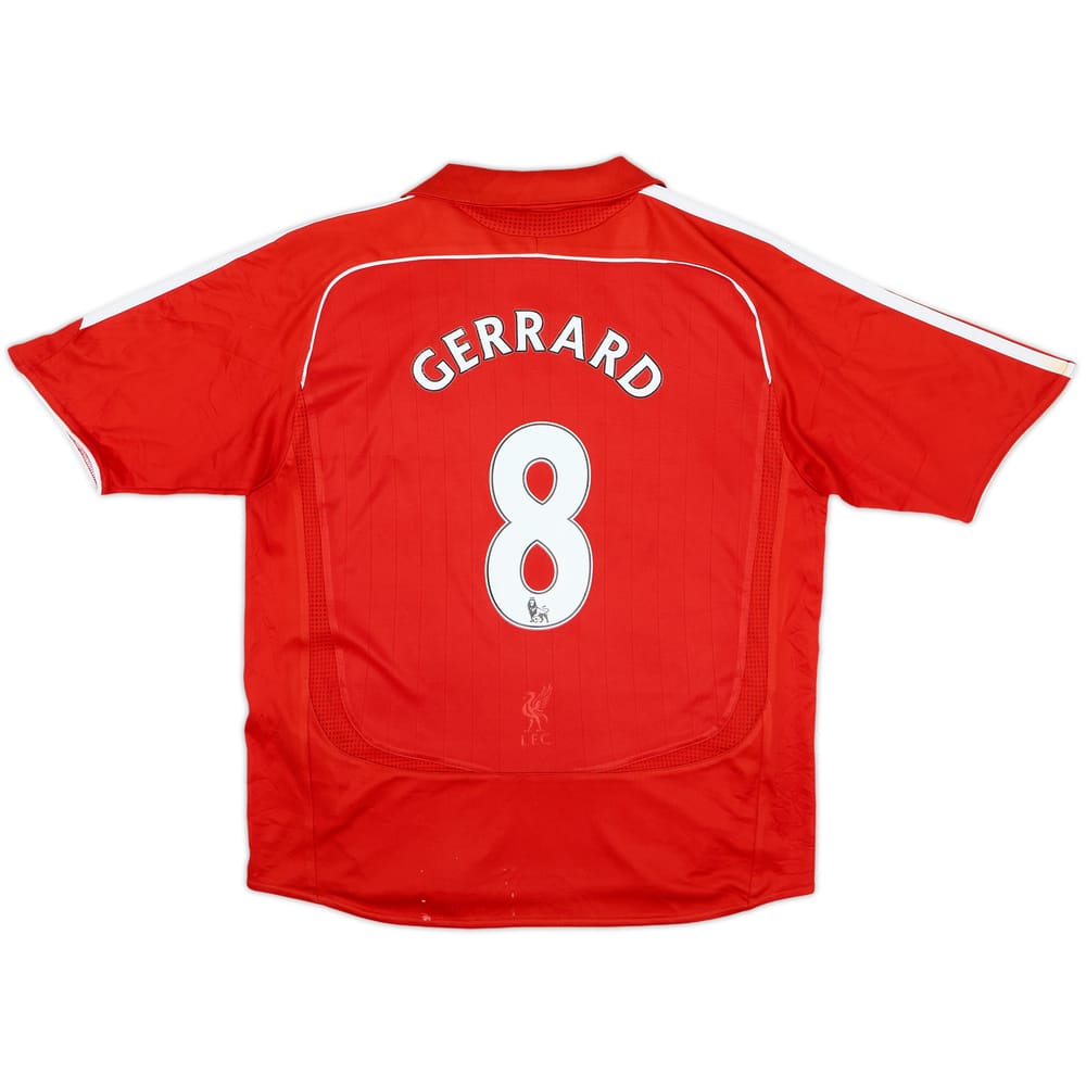 2006-08 Liverpool Home Shirt Gerrard #8 - 6/10 - (L.Boys)