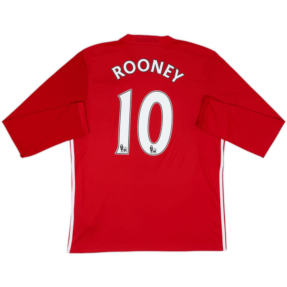2016-17 Manchester United Home L/S Shirt Rooney #10 - 6/10 - (L)