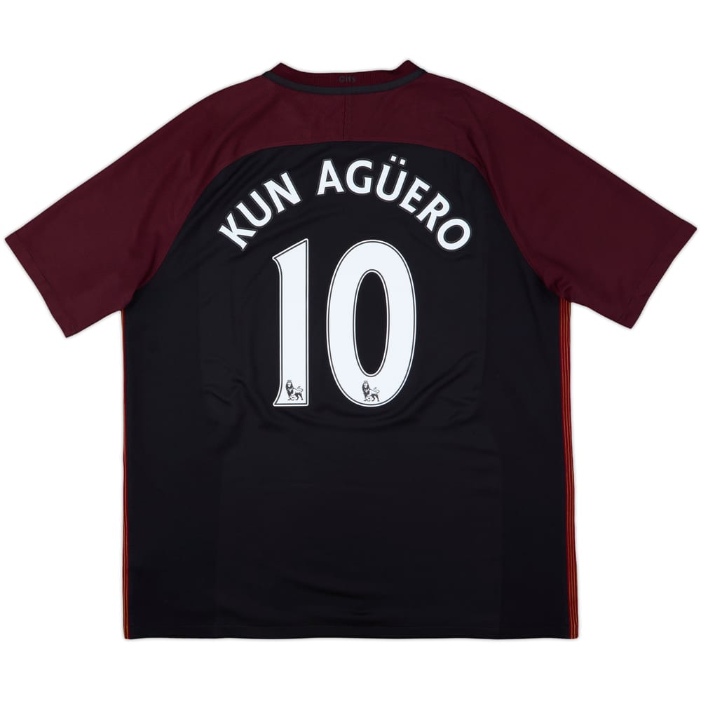 2016-17 Manchester City Away Shirt Kun Aguero #10 - 8/10 - (XL)