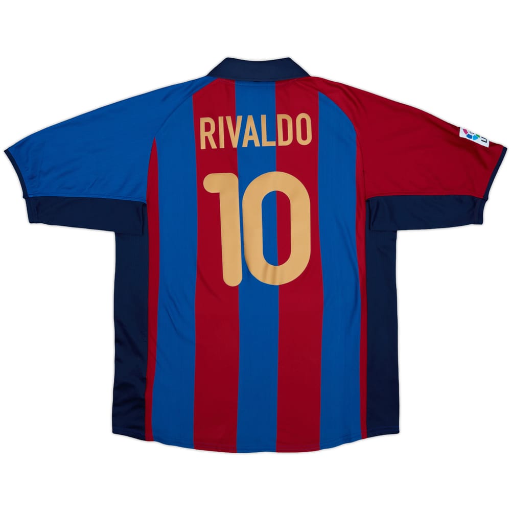 2001-02 Barcelona Home Shirt Rivaldo #10 - 8/10 - (L)