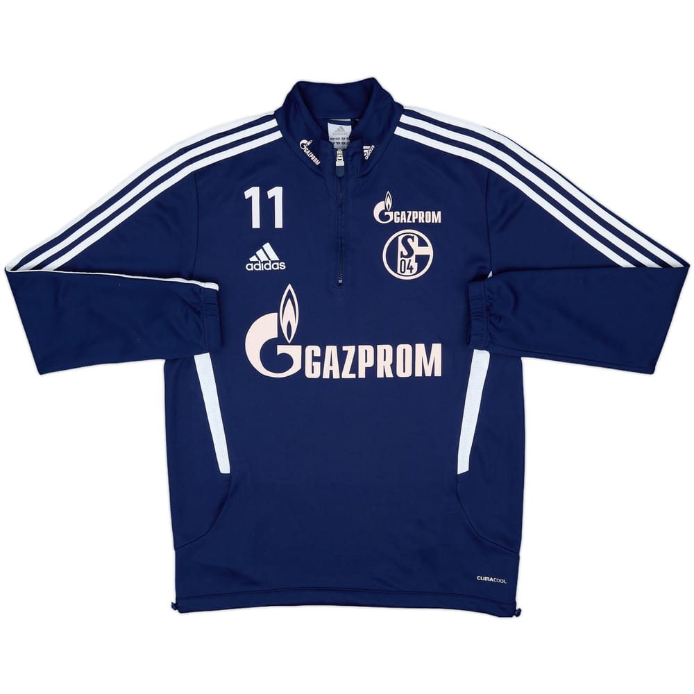 2012-13 Schalke Player Issue adidas 1/4 Zip Drill Top #11 - 7/10 - (L)