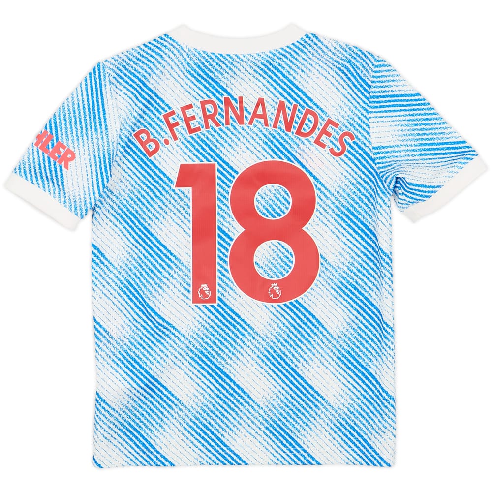 2021-22 Manchester United Away Shirt B.Fernandes #18 - 9/10 - (S.Boys)